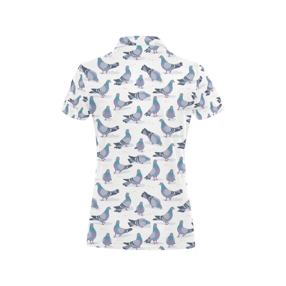 Pigeon Pattern Print Design 03 Women's All Over Print Polo Shirt