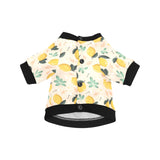 lemon flower leave pattern All Over Print Pet Dog Round Neck Fuzzy Shirt