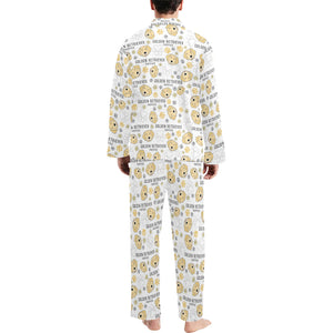Golden Retriever Pattern Print Design 04 Men's Long Pajama Set