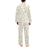 Golden Retriever Pattern Print Design 04 Men's Long Pajama Set