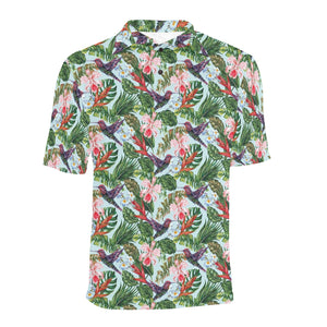 Hummingbird Pattern Print Design 05 Men's All Over Print Polo Shirt