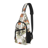 Monkey red hibiscus flower palm leaves floral patt All Over Print Chest Bag