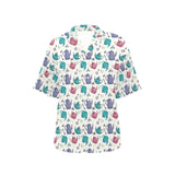 Tea pots Pattern Print Design 05 Women's All Over Print Hawaiian Shirt