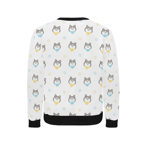 Cute Siberian Husky pattern Men's Crew Neck Sweatshirt