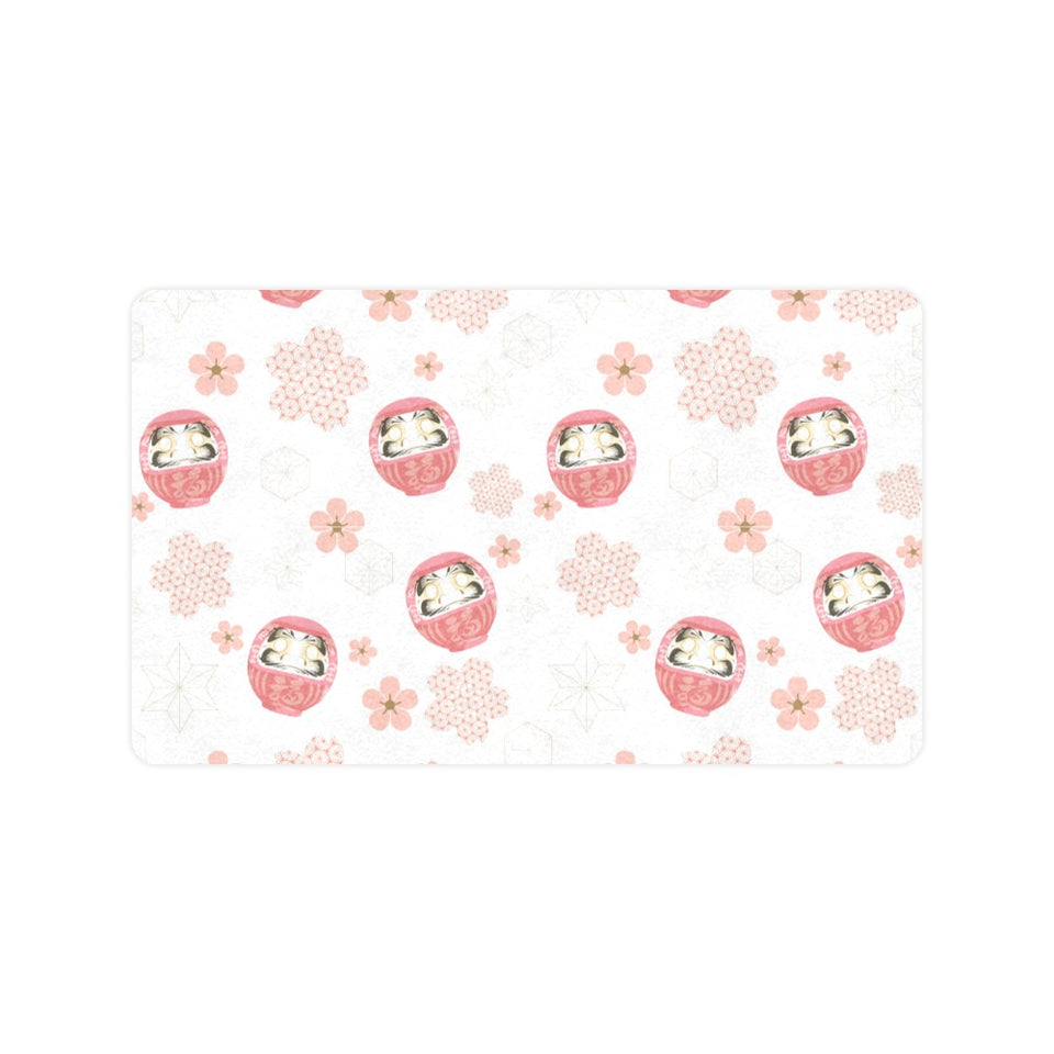 Daruma japanese wooden doll cherry blossom flower Doormat