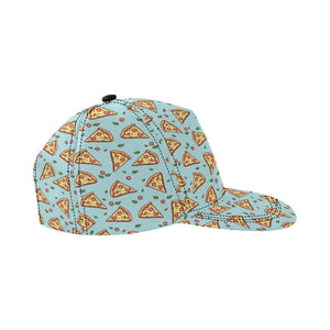 Hand drawn pizza blue background All Over Print Snapback Cap