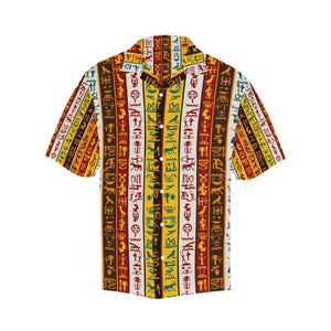 Egypt Hieroglyphics Pattern Print Design 01 Men's All Over Print Hawaiian Shirt (Model T58)