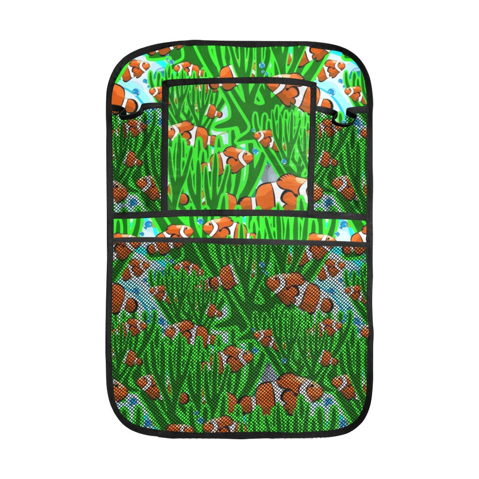 Clown Fish Pattern Print Design 01 Car Seat Back Organizer