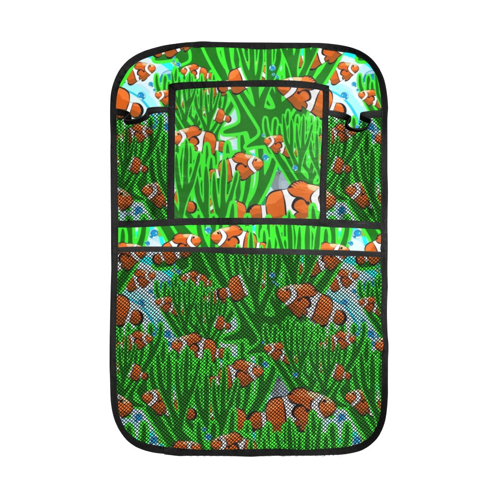 Clown Fish Pattern Print Design 01 Car Seat Back Organizer