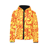 Fire flame design pattern Kids' Boys' Girls' Padded Hooded Jacket