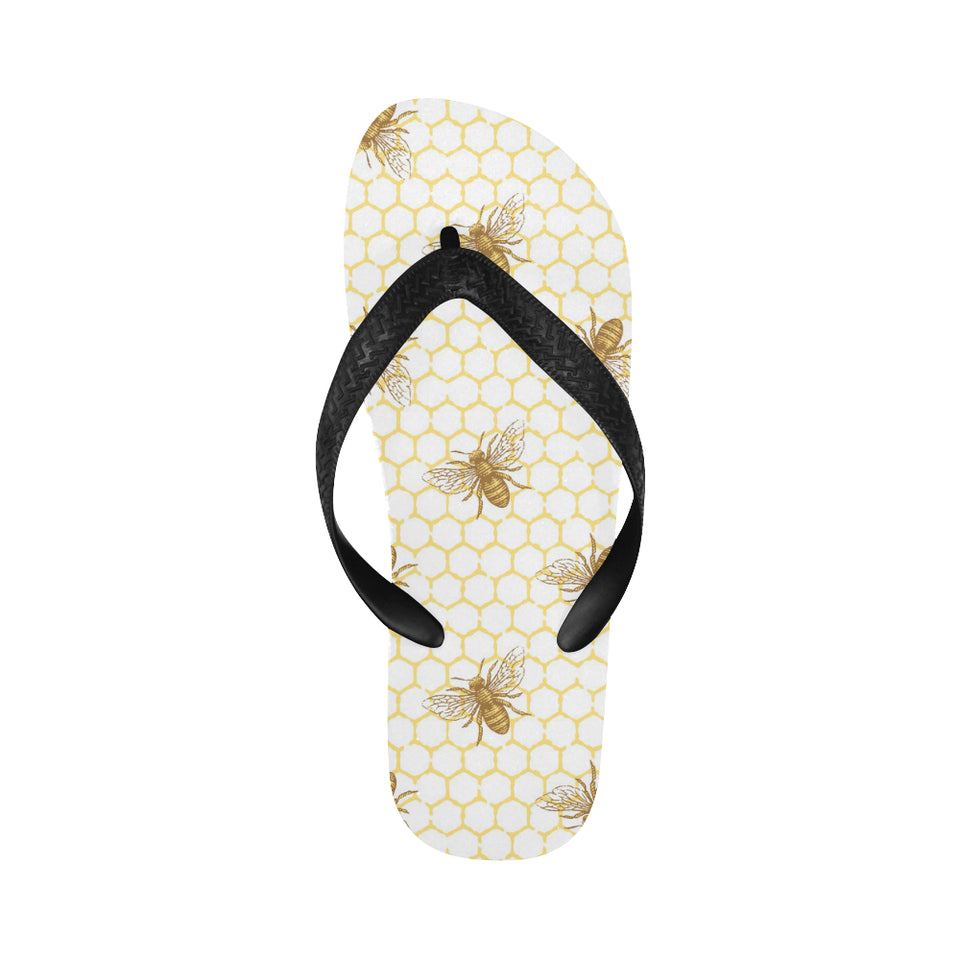Bee honeycomb seamless design pattern Unisex Flip Flops