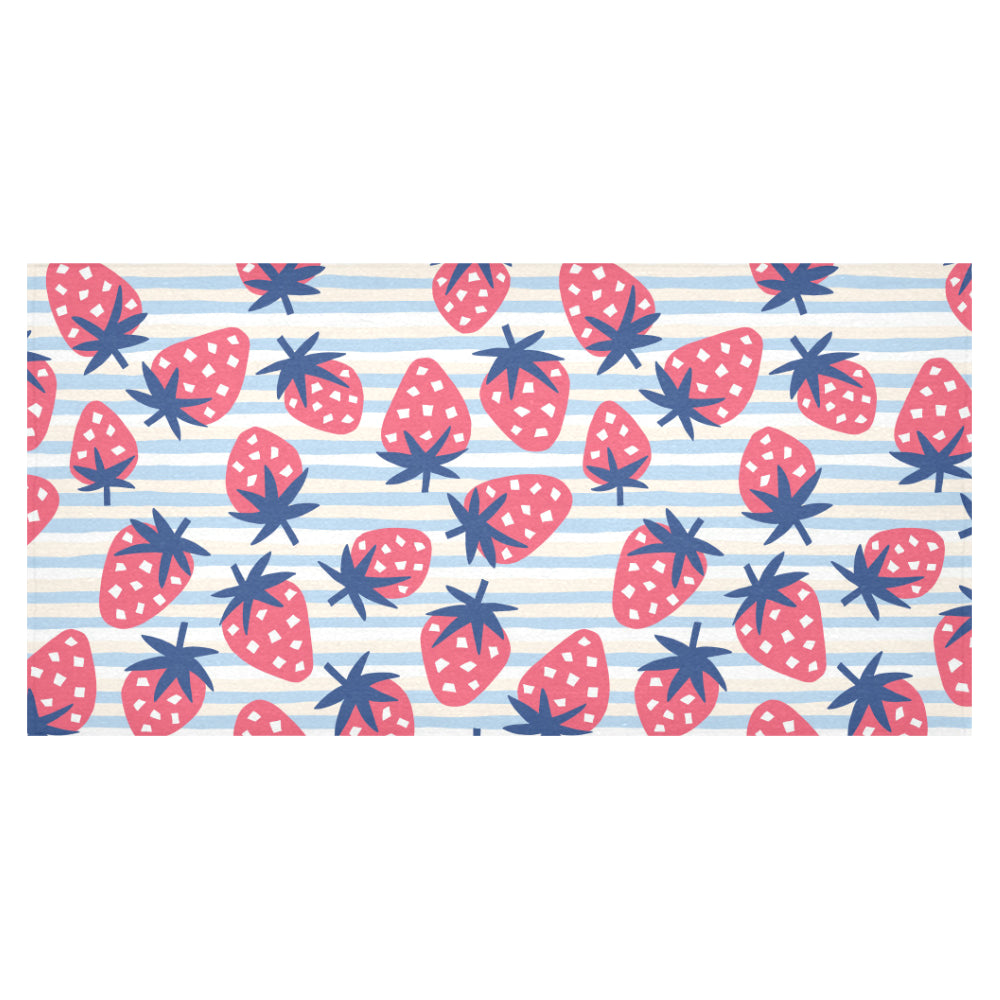 Strawberry pattern blue lines background Tablecloth