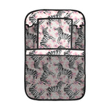 Zebra pink flower background Car Seat Back Organizer