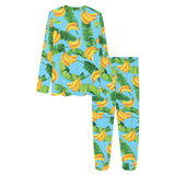 banana leaves banana design pattern Women's All Over Print Pajama Set