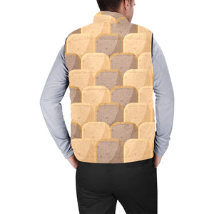 Bread Toast Pattern Print Design 04 Men's Padded Vest