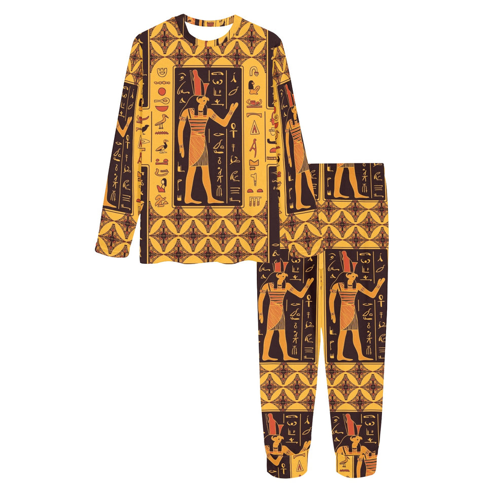 Egypt Hieroglyphics Pattern Print Design 05 Women's All Over Print Pajama Set