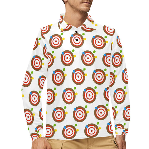 Darts Pattern Print Design 04 Men's Long Sleeve Polo Shirt