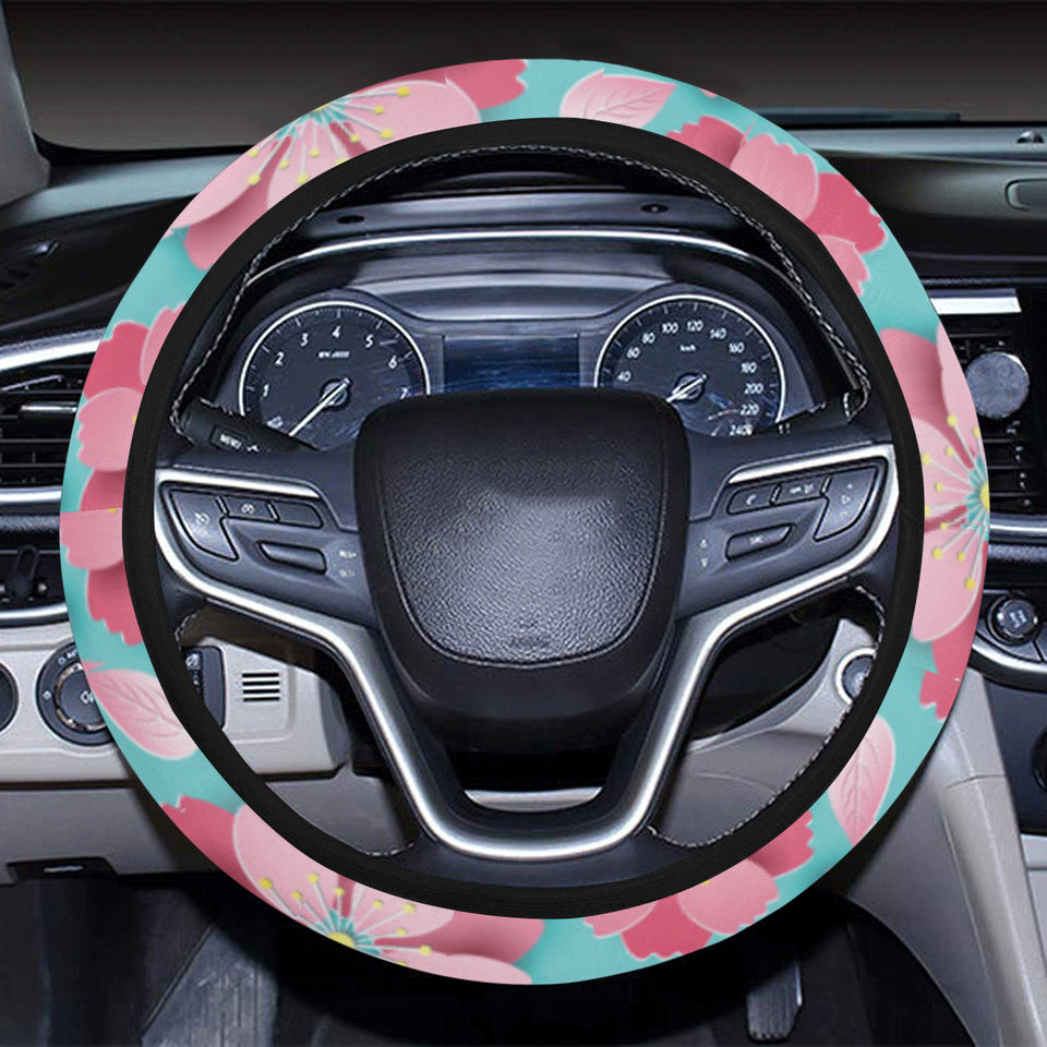 3D sakura cherry blossom pattern Car Steering Wheel Cover