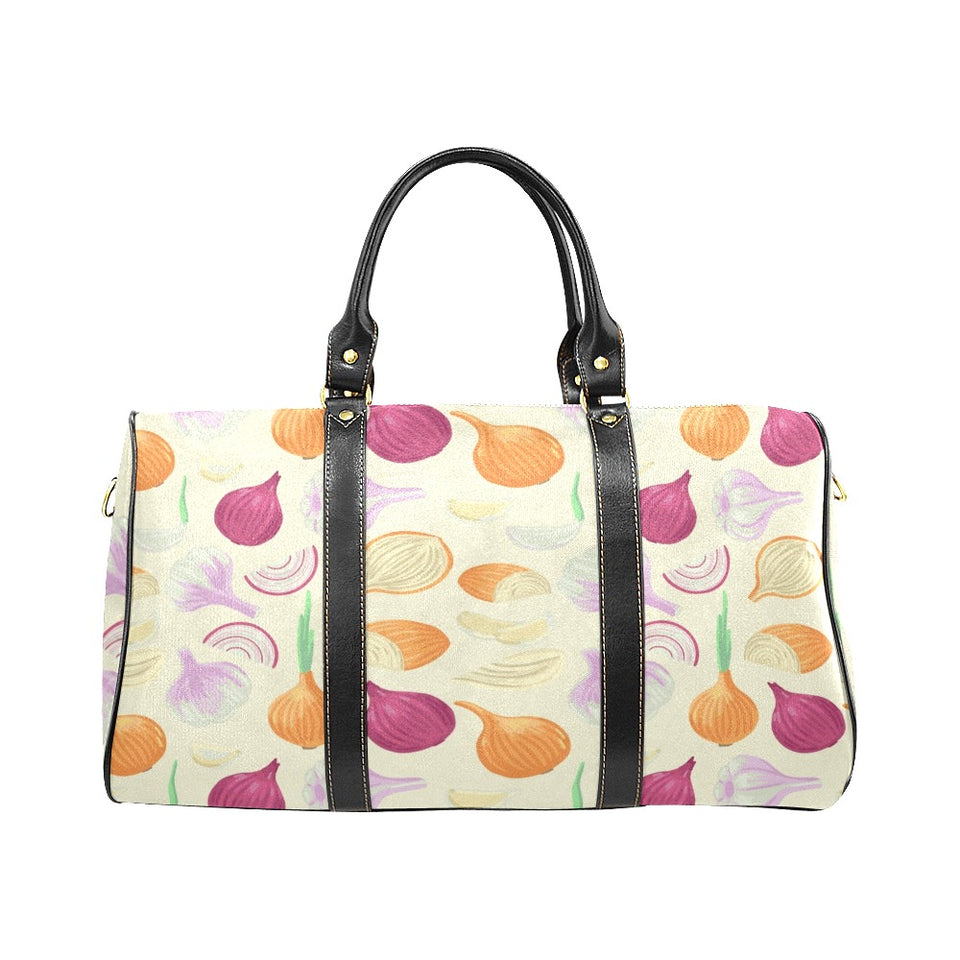 Onion garlic white red pattern Travel Bag