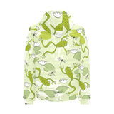 Cute frog dragonfly pattern Men's Padded Hooded Jacket