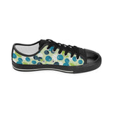 blueberry flower pattern Kids' Boys' Girls' Low Top Canvas Shoes Black