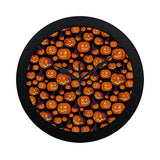 Halloween Pumpkin pattern Elegant Black Wall Clock