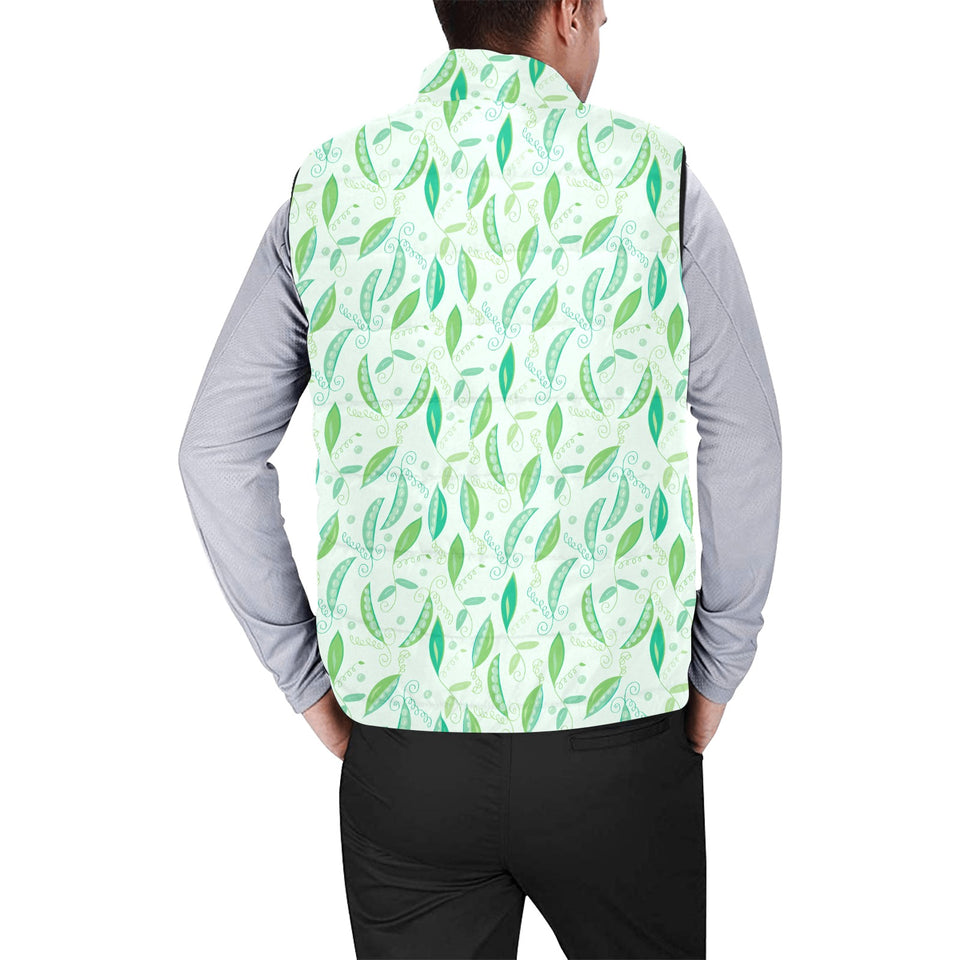 Green Peas Pattern Print Design 01 Men's Padded Vest