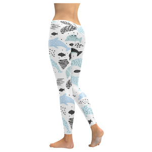 Cute dolphins Childish Style pattern Women's Legging Fulfilled In US
