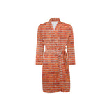 Brick Printed Pattern Print Design 03 Men's Long Sleeve Belted Night Robe