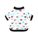 Watercolor helicopter cloud pattern All Over Print Pet Dog Round Neck Fuzzy Shirt