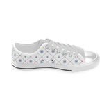 Anchor rudder nautical design pattern Men's Low Top Shoes White