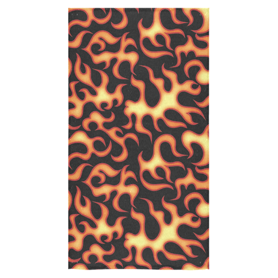 Fire flame dark pattern Bath Towel