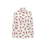 Chili peppers pattern Women's Long Sleeve Polo Shirt