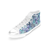 Shell design pattern Women's High Top Canvas Shoes White