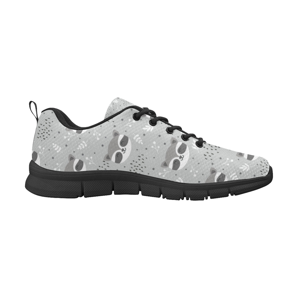 Cute raccoons leaves dot Women's Sneaker Shoes
