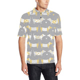 Cute dachshund dog pattern Men's All Over Print Polo Shirt