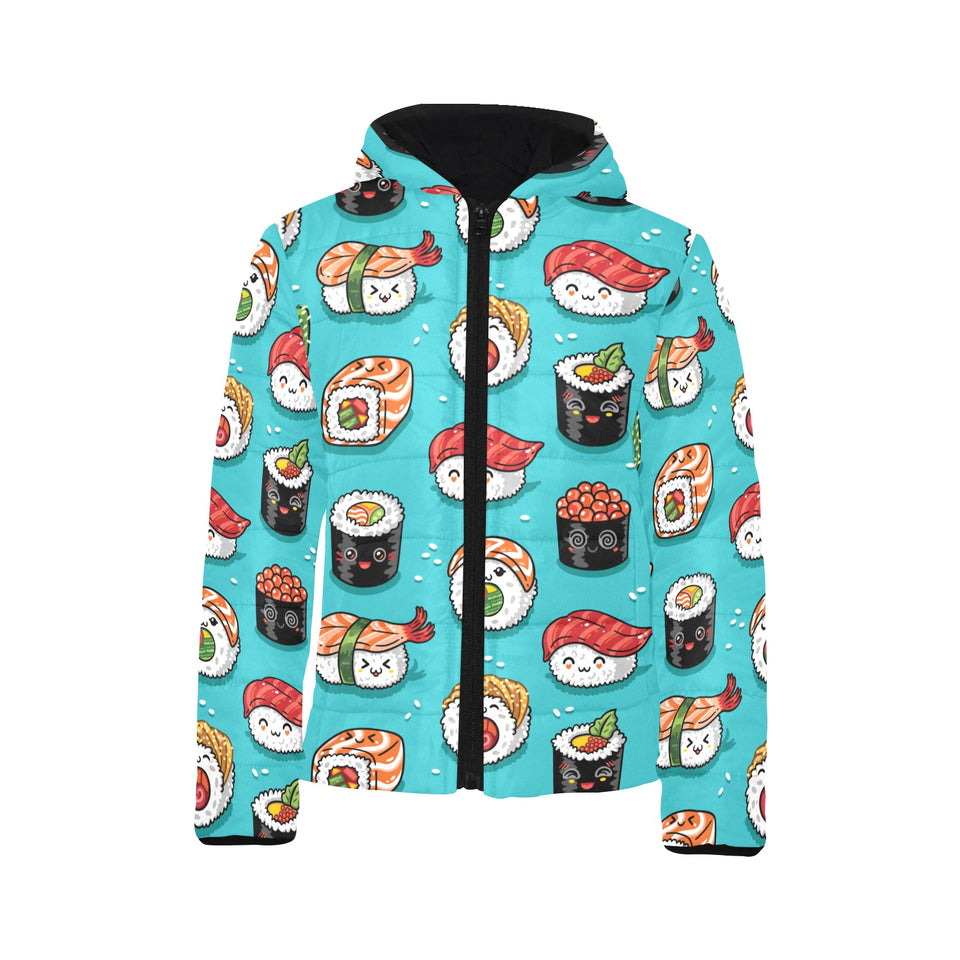 Cute sushi pattern Kids' Boys' Girls' Padded Hooded Jacket