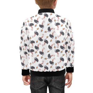 Ostrich Pattern Print Design 02 Kids' Boys' Girls' Bomber Jacket