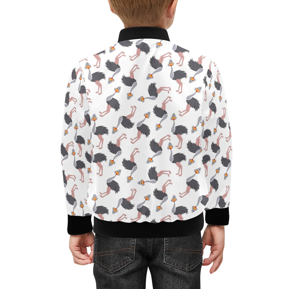 Ostrich Pattern Print Design 02 Kids' Boys' Girls' Bomber Jacket