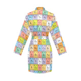 Chemistry Periodic Table Pattern Print Design 01 Women's Long Sleeve Belted Night Robe