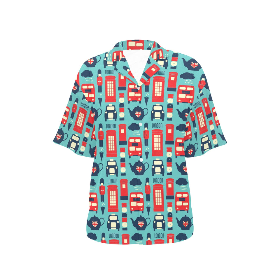 British Pattern Print Design 04 Women's All Over Print Hawaiian Shirt
