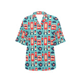 British Pattern Print Design 04 Women's All Over Print Hawaiian Shirt