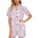 Sketch guava pattern Women's V-Neck Short Pajama Set