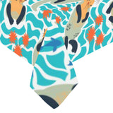 Cute sea otters fishe sea urchin pattern Tablecloth