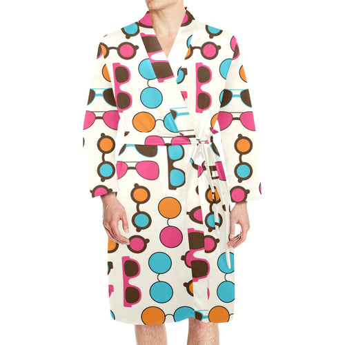 Sun Glasses Pattern Print Design 03 Men's Long Sleeve Belted Night Robe
