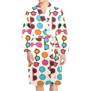 Sun Glasses Pattern Print Design 03 Men's Long Sleeve Belted Night Robe