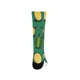 Durian pattern green background Crew Socks