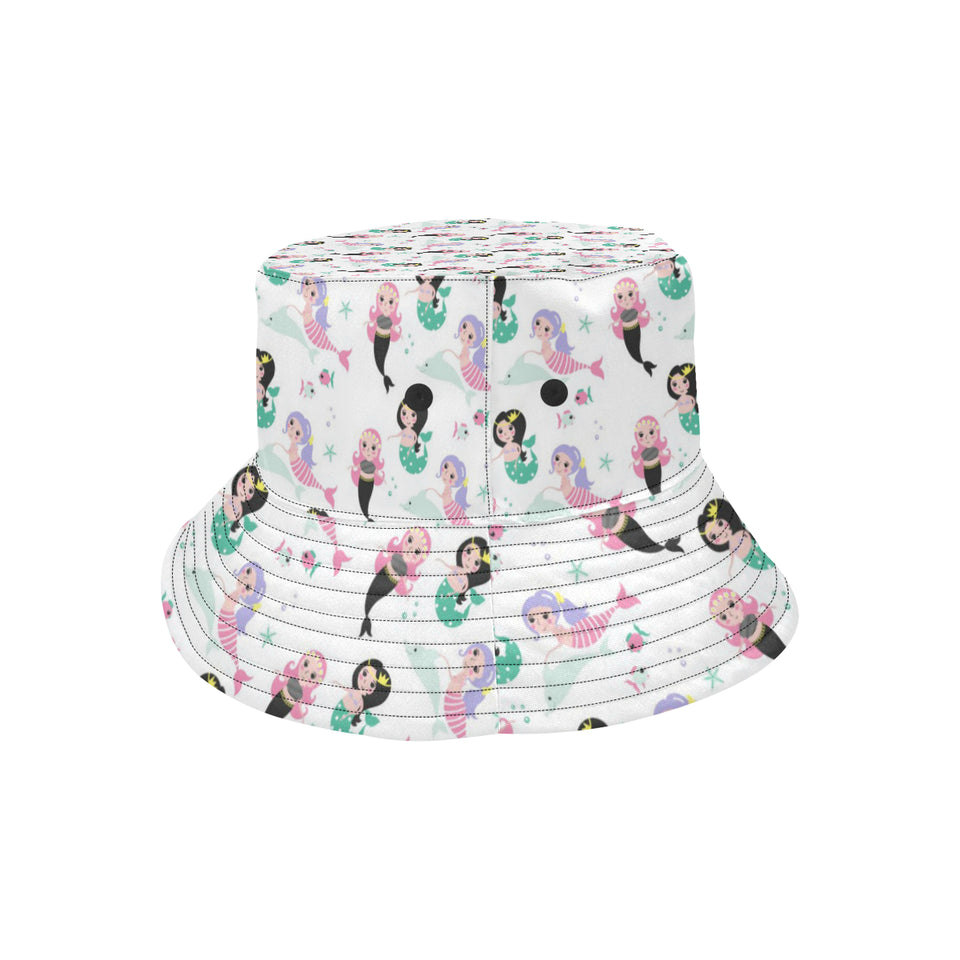 cute mermaid dolphin fish starfish pattern Unisex Bucket Hat