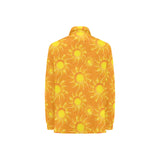 Sun orange background Women's Long Sleeve Polo Shirt