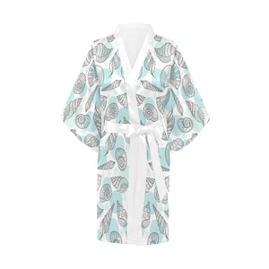 Shell polynesian tribal Women's Short Kimono Robe
